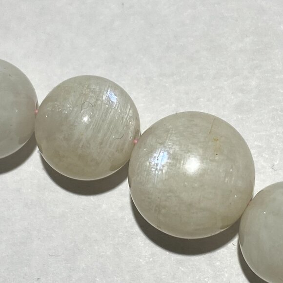 Genuine White Moonstone Graduated Bead Necklace,Classic Gemstone Beaded Necklace - Picture 9 of 17